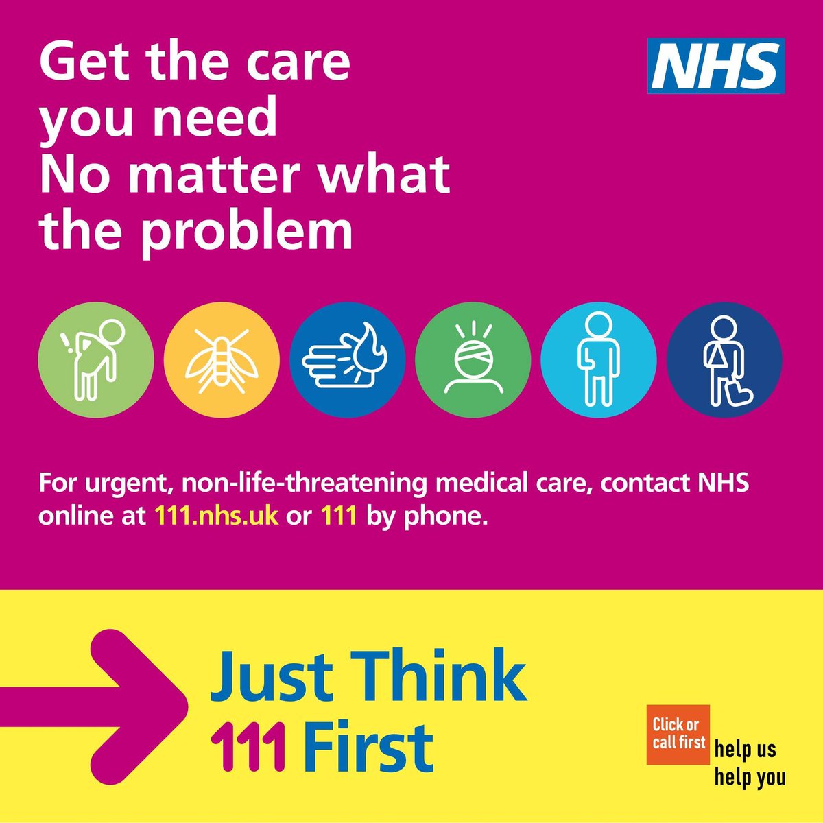 Whether you've had a bite or sting, sunburn, or a non-life-threatening injury, you can contact NHS online at ow.ly/4t1y50VLp7Z or 111 by phone. 
ow.ly/xRtP50VLp82