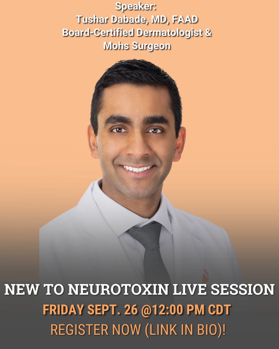 advdermatology's tweet image. 🚨 Final reminder!

“New to Neurotoxin” Virtual Event w/ Dr. Dabade is almost here. Live demo + raffle (30 units Botox®). 

Spots almost gone—register now: ow.ly/n4oO50WZCXT

#ChicagoDermatology #Botox #VirtualEvent