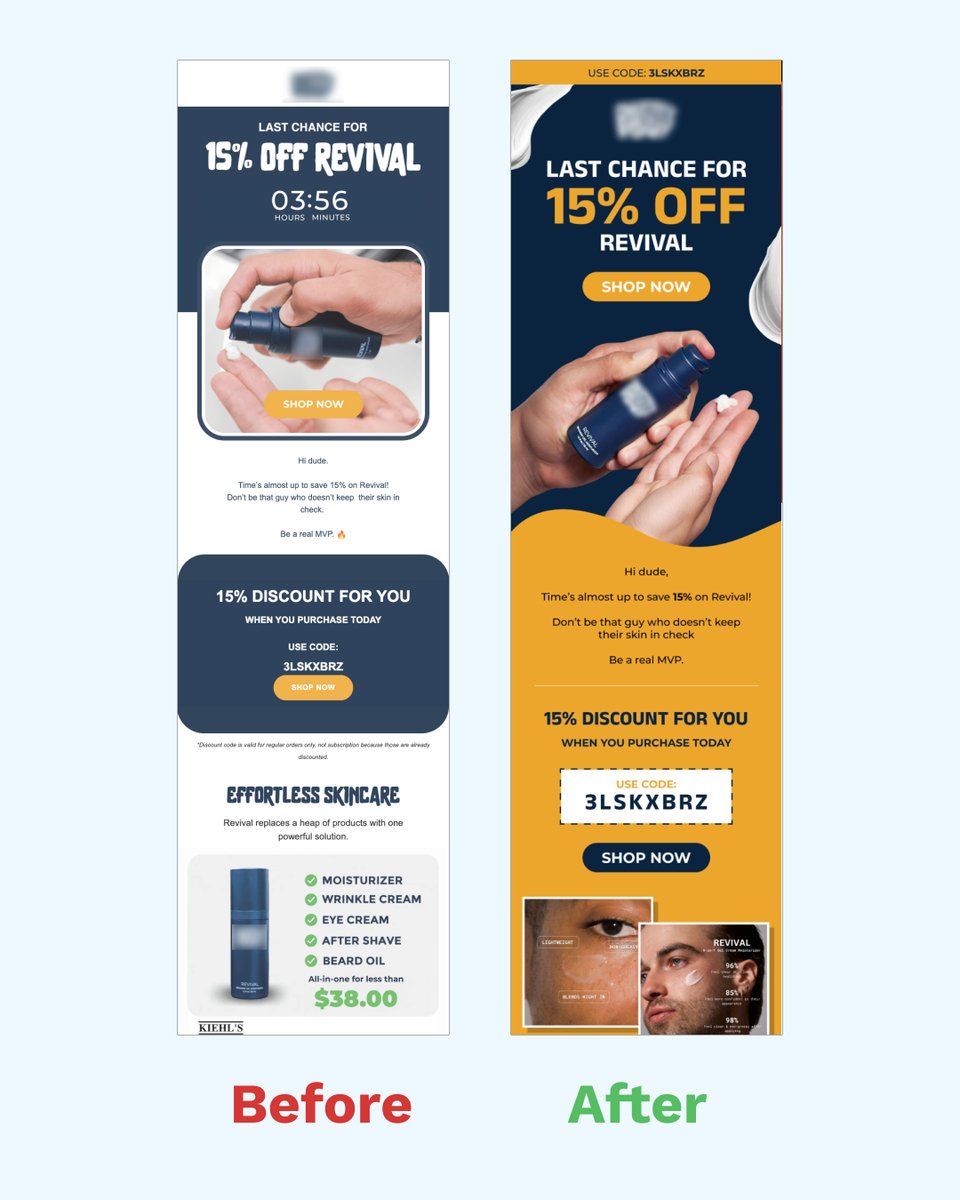 Another transformation we did for a men’s skincare brand.