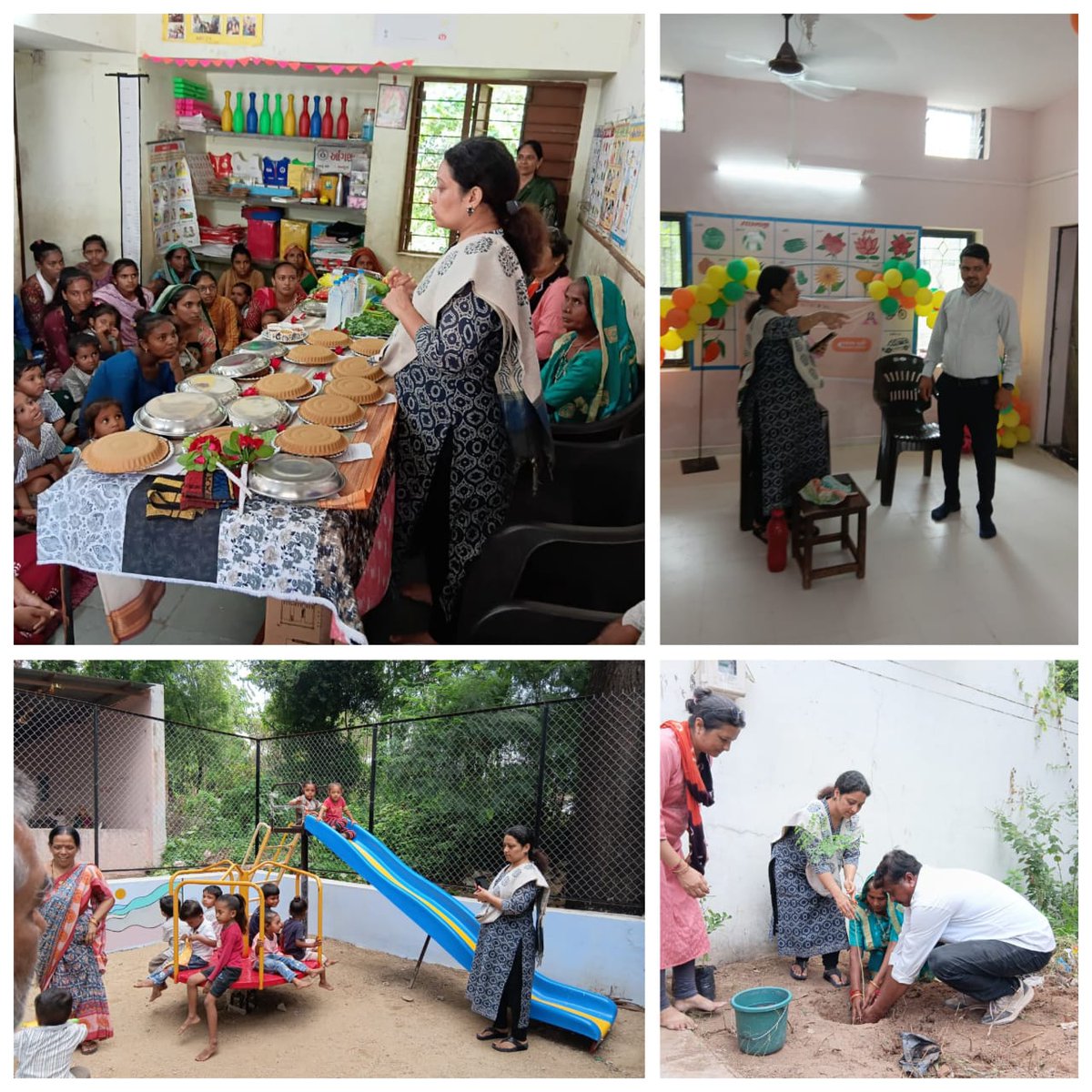 આજરોજ ICDS ઘટક ઉમરેઠ-ર માં ખાનકુવા ગામની ઉજજીવન સ્મોલ ફાઇનાન્સ બેન્ક ધ્વારા CSR ગ્રાન્ટમાંથી આંગણવાડી કેન્દ્રનું અપગ્રેડેશન કરી આપવામાં આવેલ જેની મુલાકાત પ્રોગ્રામ ઓફિસરશ્રી મેડમ ધ્વારા લેવામાં આવેલ તથા પોષણ માહમાં ન્યુટ્રી કમ્પોઝ ડે  અંતર્ગત છોડ રોપવામાં આવેલ.