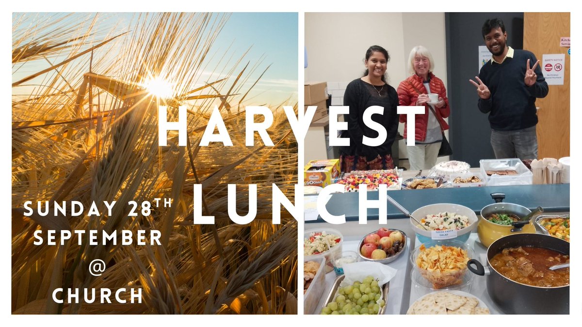 Join us at 10:30am on Sunday for our Harvest Service! Don't forget to bring some non-perishable food items for those in need which will be distributed by The NEED Project. Also make sure to stay afterwards for our 'Bring and Share' lunch in the church!