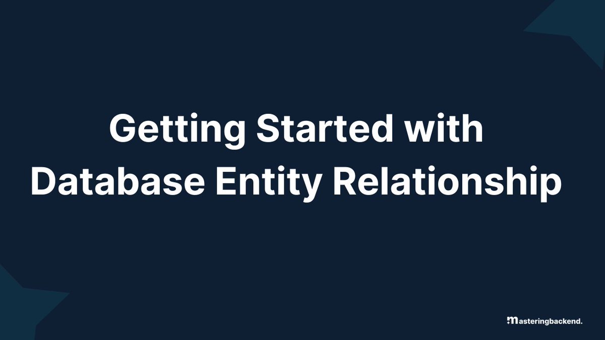 master_backend's tweet image. Entity Relationship models aren’t just diagrams; they’re blueprints for efficient databases. Learn how to design, interpret, and use them as a backend dev.

Read here:  masteringbackend.com/posts/getting-…

Author { @Kaperskyguru }
#masteringbackend #DatabaseDesign #EntityRelationship