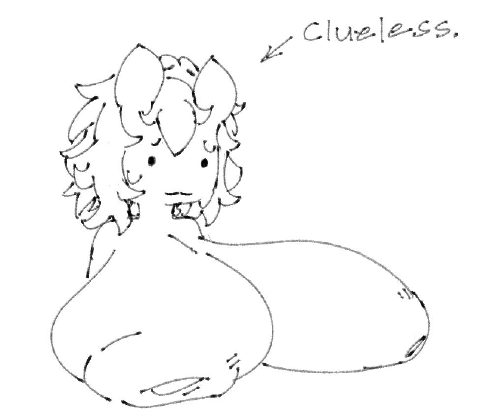 Clockseer's tweet photo. Wanted to try a silly art style I saw on this website and instead I just drew big gross boobs 💔 https://t.co/m9vNtmp42v