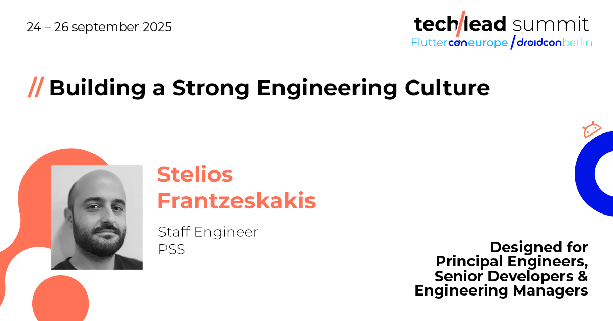 🧠 Grow your leadership. Scale your impact. Techlead Summit held within #dcbln25 is where #Android minds meet #engineering visionaries. <a href="/SteliosFran/">Stelios Frantzeskakis</a> explores how to build, scale &amp; sustain adaptive mobile engineering cultures—strategies, pitfalls &amp; success signals.