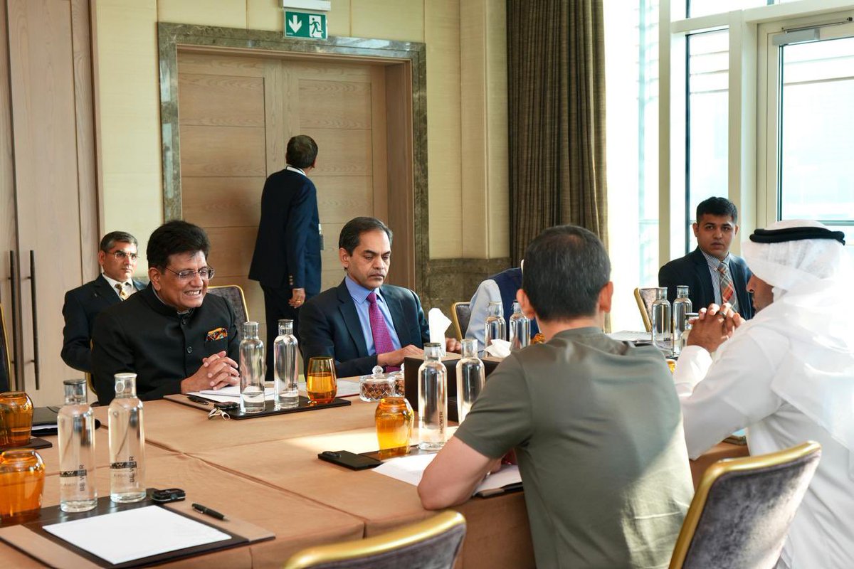 manukumarjain's tweet image. An honour and privilege to meet Hon. #PiyushGoyal, the Commerce and Industry Minister of India. 

We met and hosted Shri @PiyushGoyal Ji along with our @G42ai&apos;s group CEO - Peng - to exchange ideas on how #UAE and #G42 can contribute to accelerate India’s AI journey. India has…