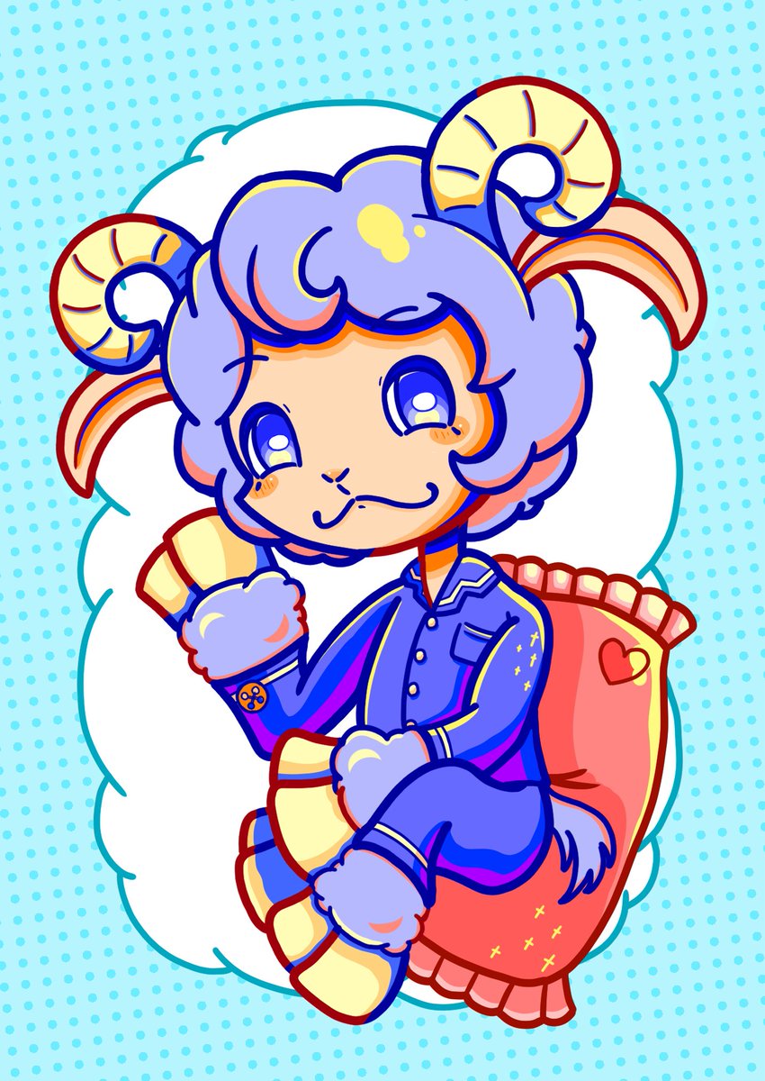 LYNX_rabbit5's tweet photo. クッションに座るひつじ🐑
以前描いた子を、デフォルメ具合を強くしてまた描いてみましたฅ^•ω•^ฅ
 #イラスト #OC https://t.co/qhlxZwWXYf