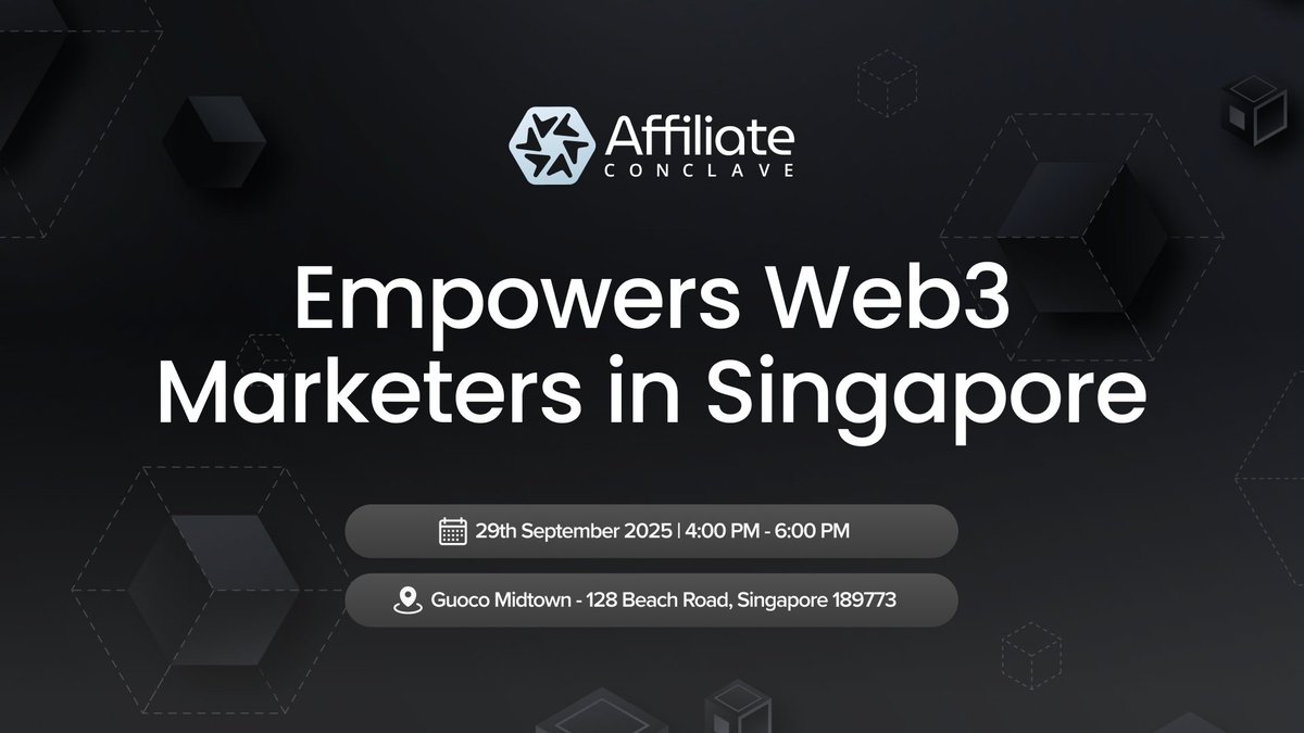 CoinTopper's tweet image. We're happy to announce that CoinTopper is an official media partner for Affiliate Conclave 2025: Empowering Web3 Marketers!

This exclusive side event of @token2049 in Singapore is the go-to gathering for Web3 marketers, affiliates, and founders.

The event details:

Date: 29th…