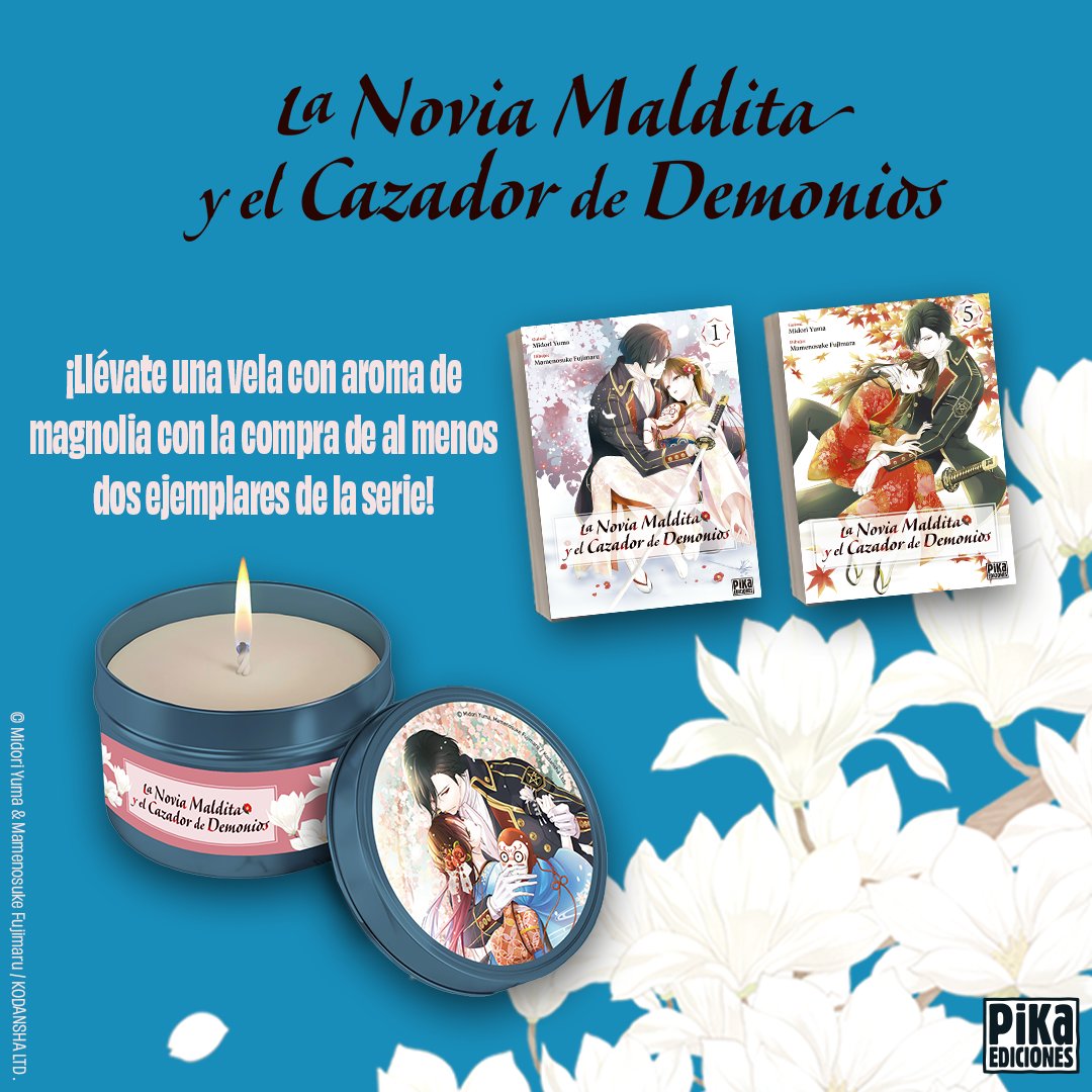 ¡ATENCIÓN! ¡Regalo por compra! 

Estará activo con el lanzamiento del volumen 6 de la serie "La novia maldita y el cazador de demonios" en noviembre.

Por la compra de 2 volúmenes de la serie puedes llevarte una vela con aroma de magnolia de regalo. Unidades limitadas.