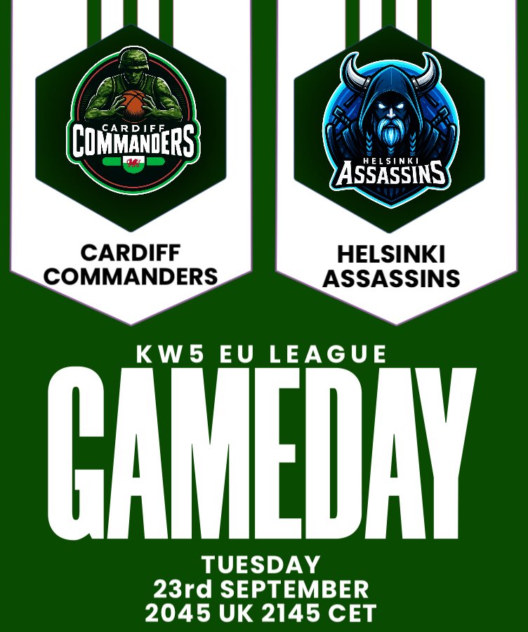 MATCHDAY 1 - <a href="/KW5League/">KW5 EU League</a> 
LINEUP VS <a href="/KW5Assassins/">Helsinki Assassins</a> 

PG - <a href="/sniffmyfisk/">fisk</a> 
SG - <a href="/Hrzrii/">Hrzri-</a> 
SF - <a href="/IMBIGMANDAN/">IMBIGMANDAN</a> 
PF - <a href="/isazh86/">Aleksandar</a> 
C - <a href="/SnagRhymes/">SnagRhymes</a> 

twitch.tv/imbigmandan