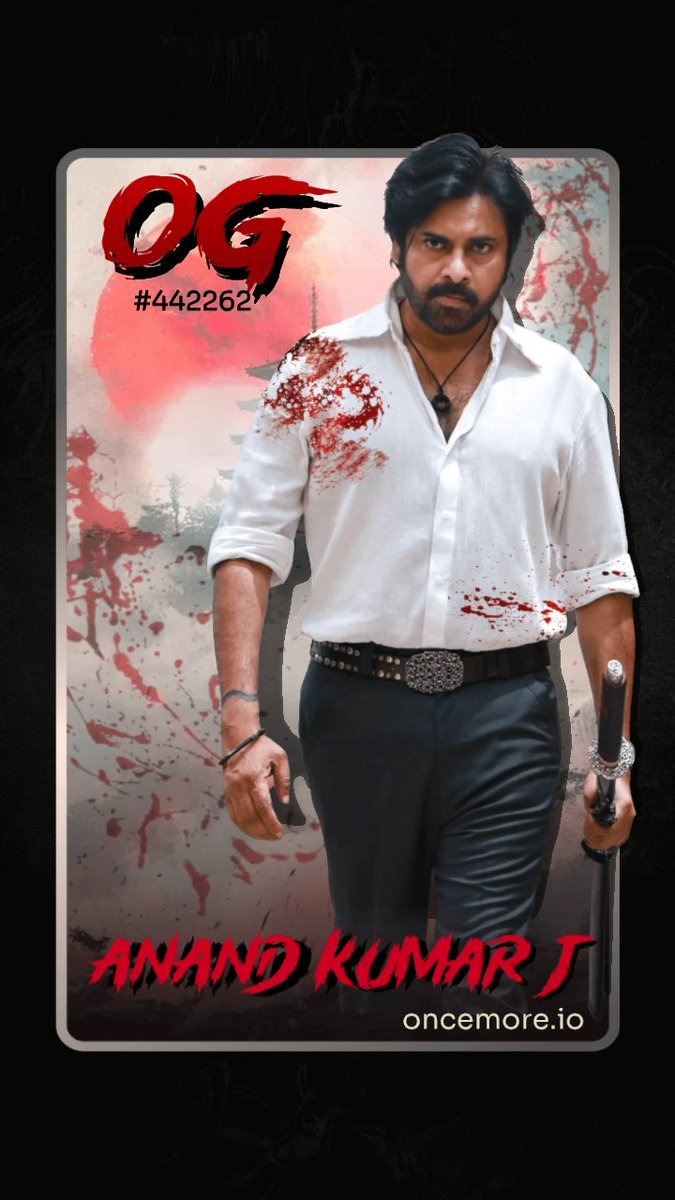 anand_kumar_j's tweet image. Here is my OG card @oncemore_io.
#TheycalllHimOG #OGonSept25th #PawanKalyan @Sujeethsign