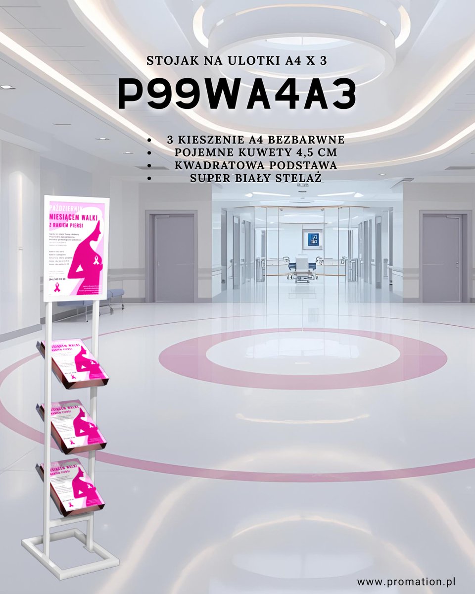 Promation_pl's tweet image. Stojak P99wA4A3 – 3 pojemne kuwety plexi.
Elegancki ekspozytor na katalogi i ulotki, idealny do biur, recepcji i stoisk targowych.
👉 promation.pl/stojaki-na-fol…