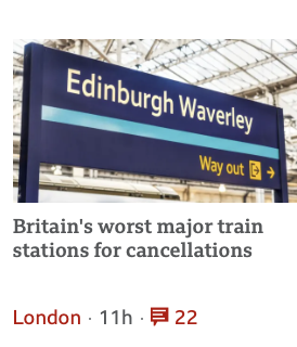 AngusRobertson's tweet image. Scotland has the lowest percentages of train cancellations in GB and Edinburgh has amongst the lowest percentages of any major city. How on earth can @BBCNews be presenting these FACTS online with the image below? It's totally misleading, false and must be corrected immediately.
