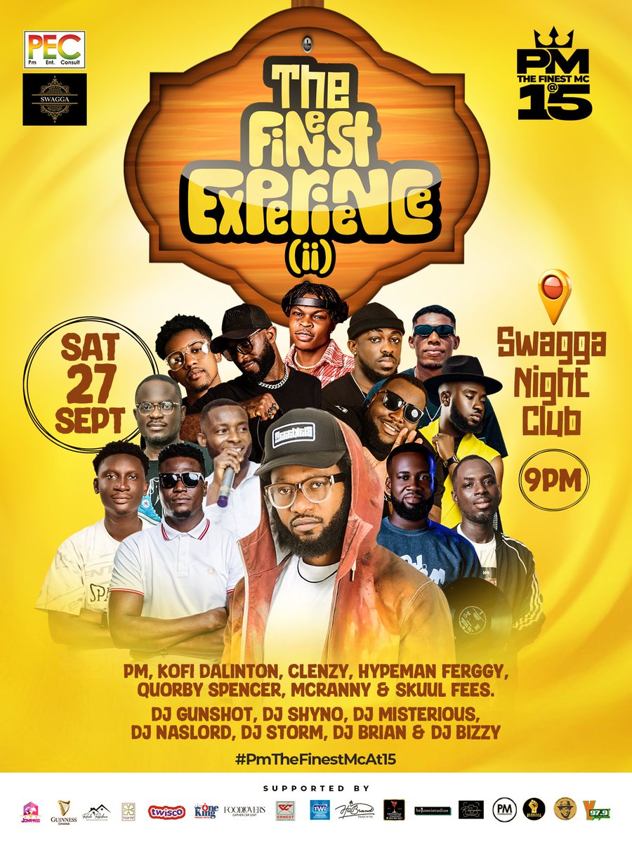 PmDePresenter's tweet photo. #PmTheFinestMcAt15 🎉 celebration. 🎉

This is how we are gonna wrap up the anniversary celebration. Full Hypemen and DJs Rave 🔥

#TheFinestExperience2 🎉 @ Swagga NightClub... 9pm sharp then we start the party.

#MasterCommunicator #Energygod #UpnessStill #Blaklaaa 🔥 https://t.co/7uSQiFl9nZ