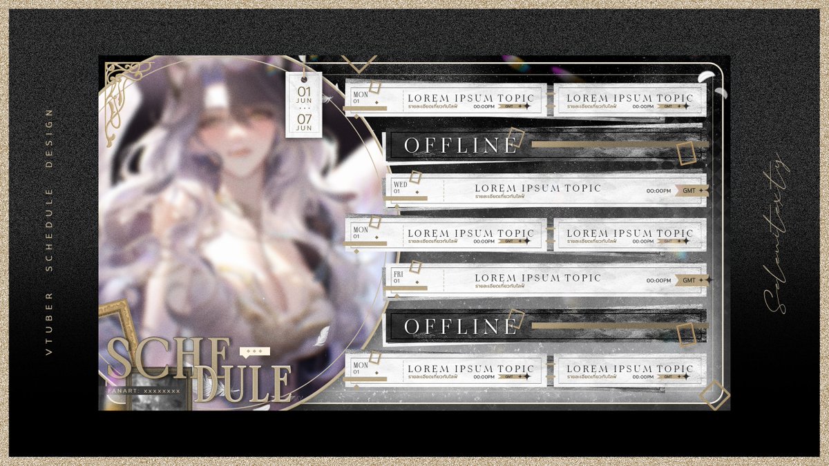 ˚ ˗ˏˋ  Vtuber graphic design  ˊˎ˗ ˚

schedule design for Kenleigh, the beautiful girl with a wonderfully voice. I really love the color tones and textures in this piece. It might be a little late, but congratulations on your debut!

#VTuberAssets #Vtuber #VtuberTH #Kenleighftr
