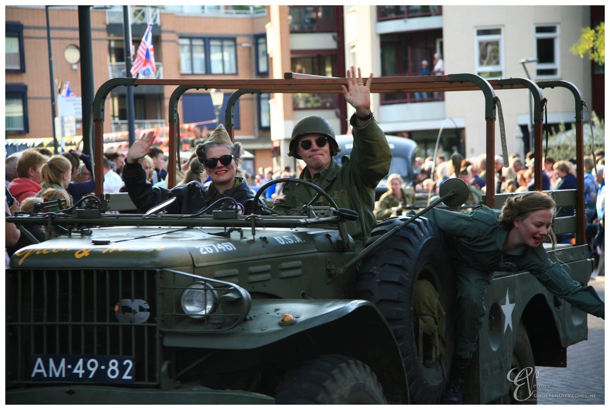 Me, wife and daughter in the WWII Dodge, one year ago during the big 80th Market Garden commemorations in Veghel. With hundreds of vehicles we drove from Nuenen to Veghel with thousands of people lining the road. Happy memories!
