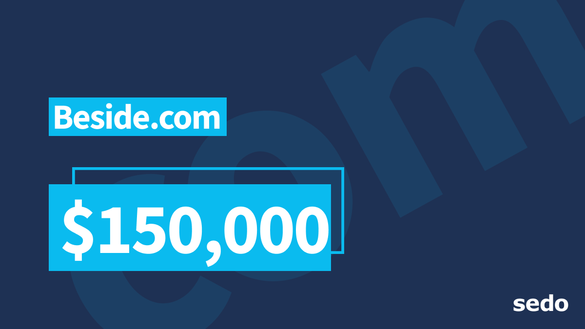 Sedo's tweet image. $150,000 #deal closed! 🤝

Last week, the #transfer of Beside .com led Sedo&apos;s public sales, thanks to its strong, short, and snappy #keyword paired with a highly sought-after TLD.

Short keywords were also popular in other #sales, including Kilo .co and SVRN .net.

Follow us now…