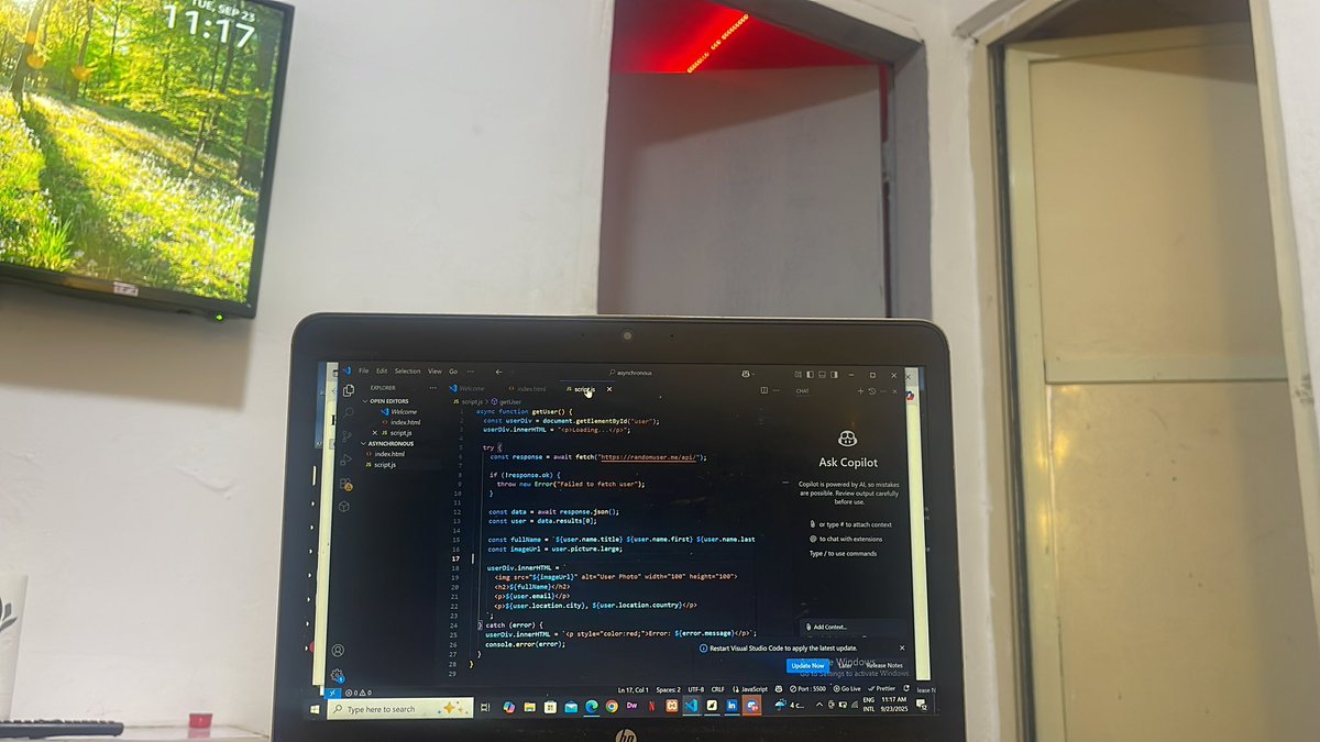 VOlatunji107's tweet image. Out of everything in JavaScript, async/event loop fascinate me the most. They’re literally magic once you get them ✨
#JavaScript #100DaysOfCode #WebDevelopment #codebeginner