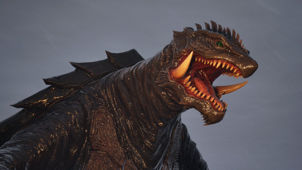 boowygon's tweet image. ちょっと光量と位置変えるだけでも結構印象変わる。
迷う…
#ue5 #UnrealEngine #3dcg #ガメラ #gamera