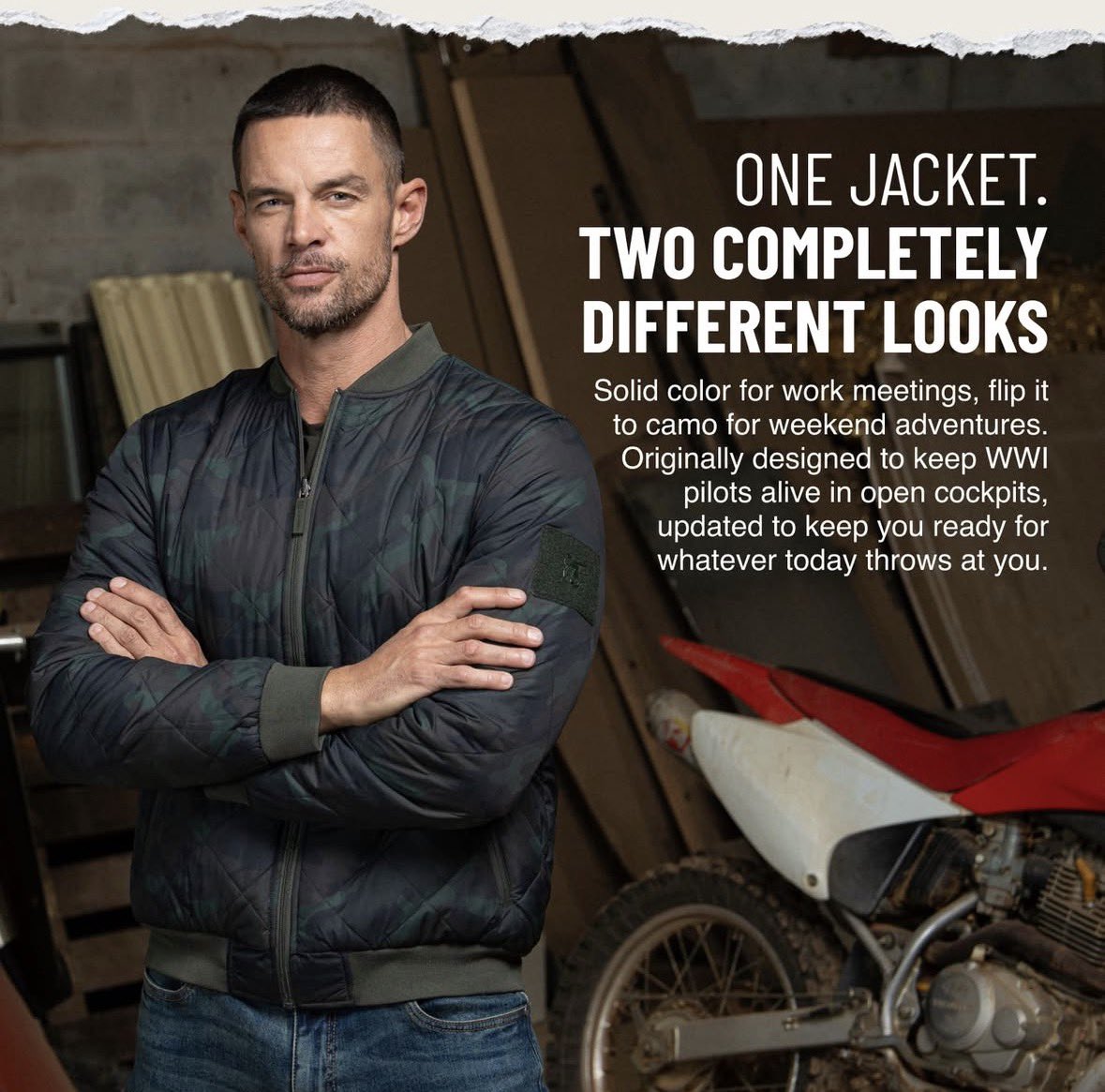 baerskin's tweet image. The REVERSIBLE 🔄 Bomber Jacket means you only need one bomber for any situation 💣 Shop now via the link in our bio! #BÆRSkin #BuiltForTheBrave