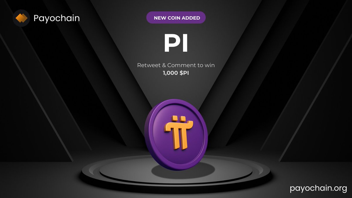 📢FIRST COIN ADDED

Payochain will officially list $PI on its platform!

Our final goal of empowering the mobile blockchain and enablin mobile mining users to start using cryptocurrencies for buying real-world assets is reality. 

▪️Users can start trading/buying/sending in-app