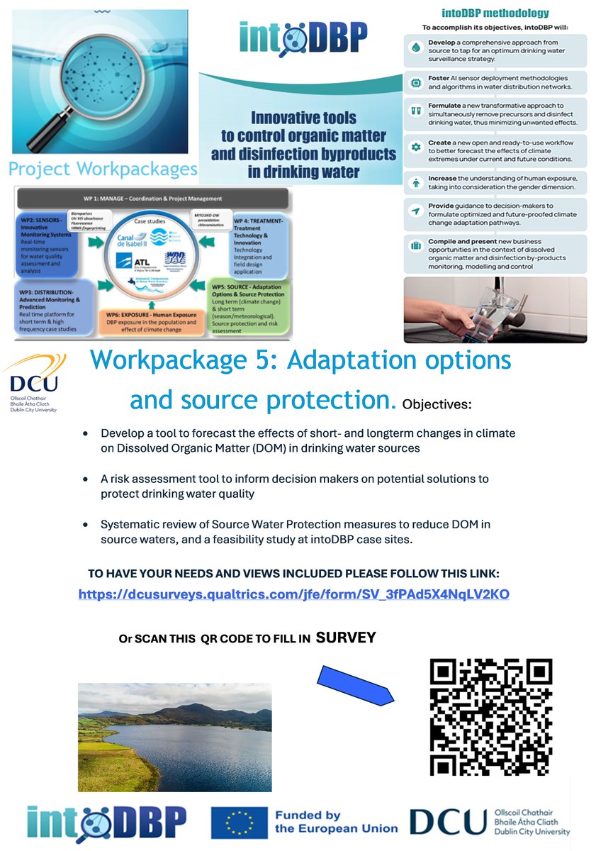 DCUWater's tweet image. 🚨 Final call! Our Source Water Protection survey closes 26 Sept.
If you work in water quality, management, or policy, we’d love your input.
Help shape practical solutions for cleaner, safer water
👇 See poster for survey link/QR
#WaterQuality #SourceWaterProtection #intoDBP