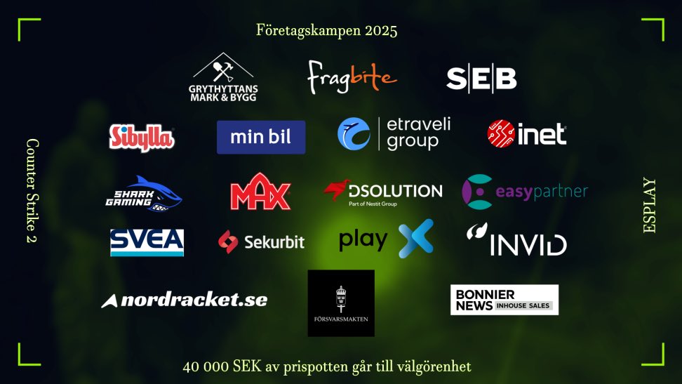 Stort ögonblick. Försvarsmakten är med som deltagande lag i kommande säsong av Företagskampen på Esplay.