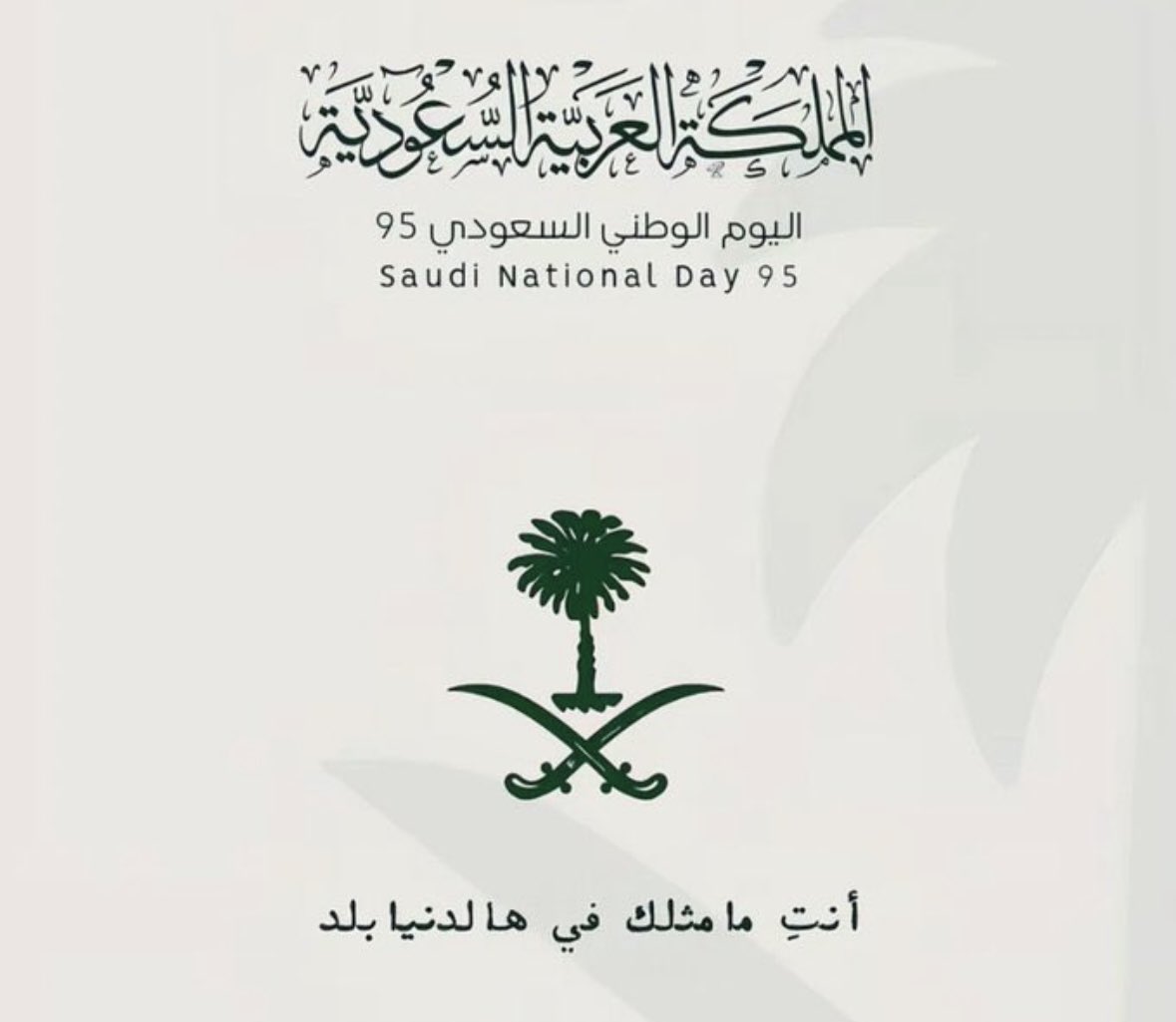 كل عام وأنتِ يا العظيمة عظيمة  🇸🇦
#اليوم_الوطني_السعودي95 
#اليوم_الوطني_عزنا_بطبعنا
