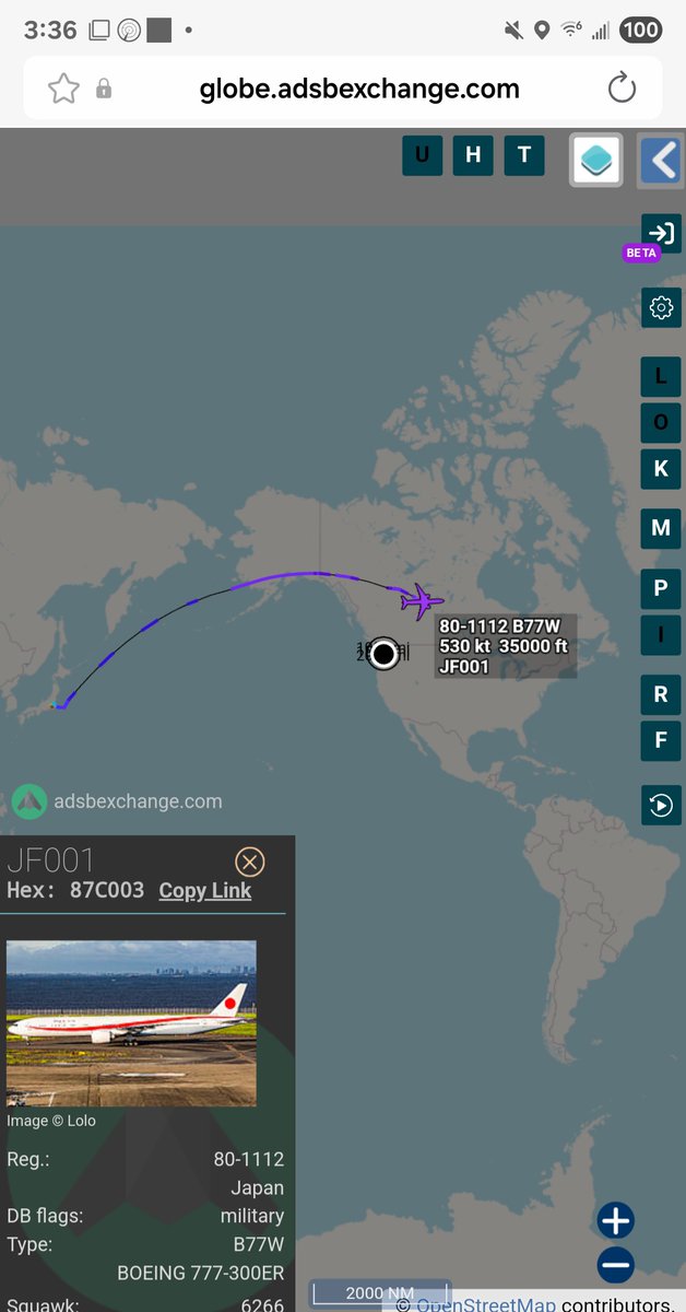 Japan Govt B777-300(ER) 80-1112 #87C003 JF01 en route to NY (UNGA). PM Shigeru Ishiba is on board.
<a href="/sipjack1776/">1776Girl</a> <a href="/LadyAstroJet/">Jamie T</a>
