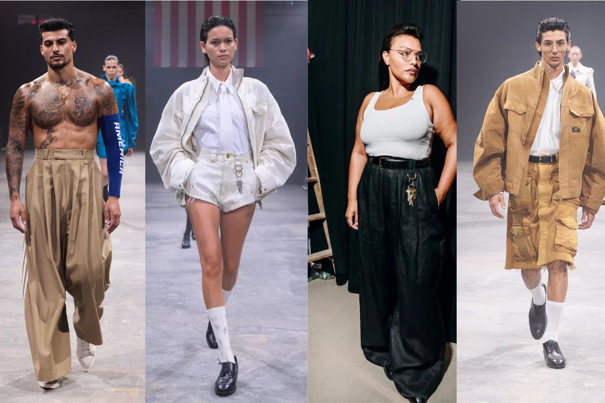 LatinTrends1's tweet image. “Workwear meets art.” Willy Chavarria’s Spring 2025 “América” collection transforms uniforms into runway statements—keychains, wide sleeves, refined tailoring, nods to labor movements &amp;amp; the backbone of America. 
latintrends.com/willy-chavarri…

#WillyChavarria #Spring2025 #LatinxFashion