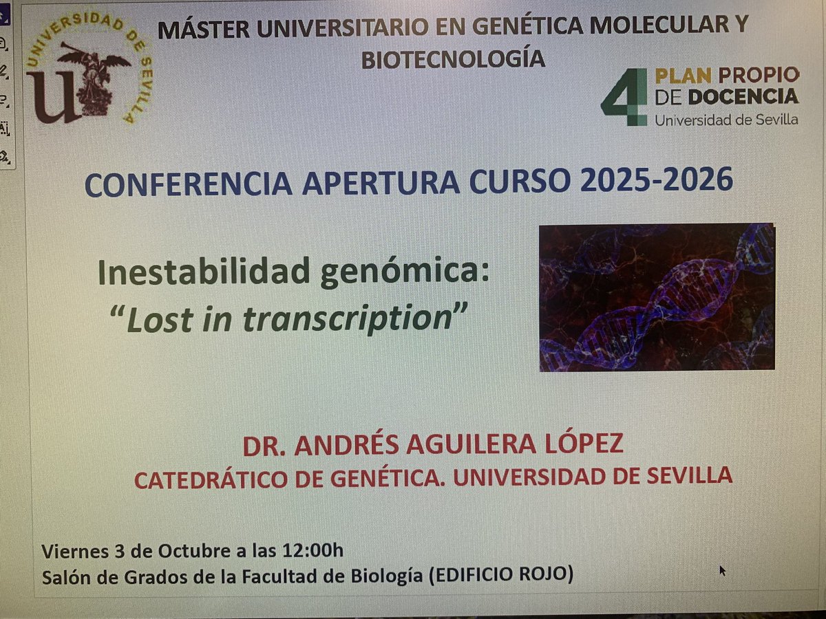 Máster en Genética Molecular y Biotecnología. tweet media