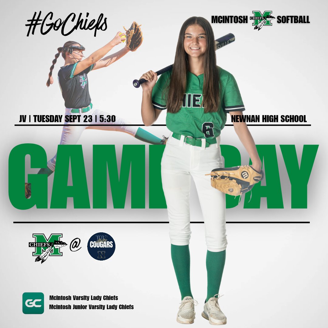 🔥 Huge Region Matchup Tonight! 🔥
Your Lady Chiefs hit the road to take on the Newnan Lady Cougars! 🥎

📍 Location: Newnan High School
⏰ JV – 5:30 PM | Varsity – 7:30 PM

Come pack the stands and cheer loud for your Chiefs! Let’s go! 💚🖤