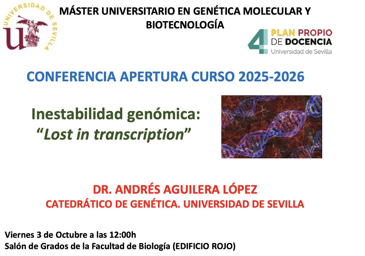 Máster en Genética Molecular y Biotecnología. tweet media