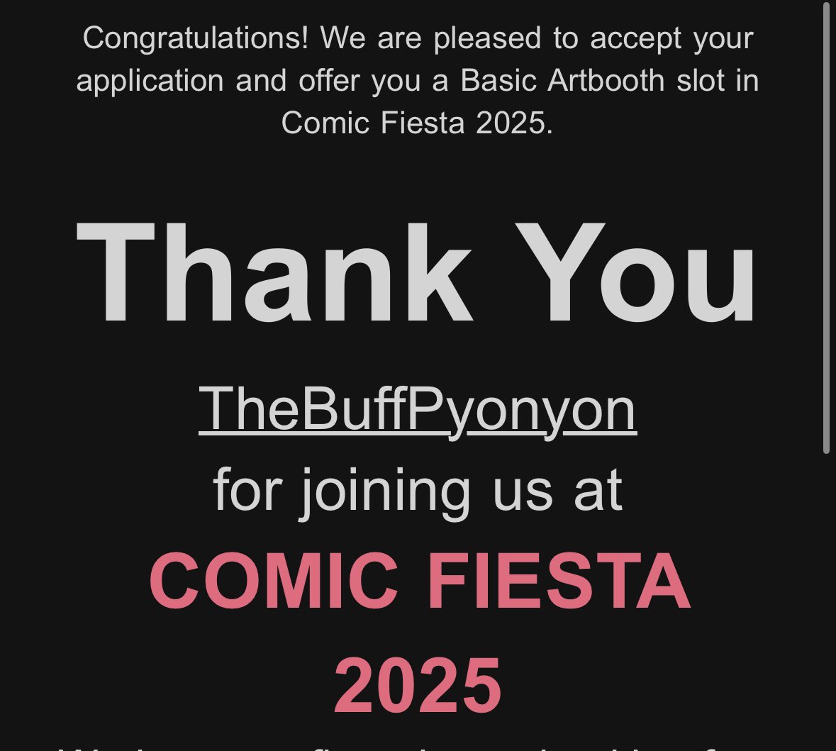 Pyonyon_'s tweet image. Comic fiesta here i come this yearr