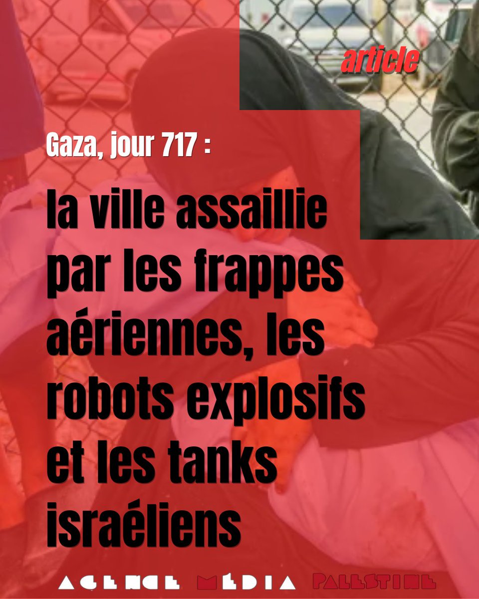 #Gaza, jour 717. Israël poursuit et renforce son assaut terrestre sur la ville de Gaza, indifférent aux annonces faites par différents pays au sommet de l’ONU ou aux pressions internationales.
Par l’Agence Média Palestine, le 23 septembre 2025 : urls.fr/lZSZV5