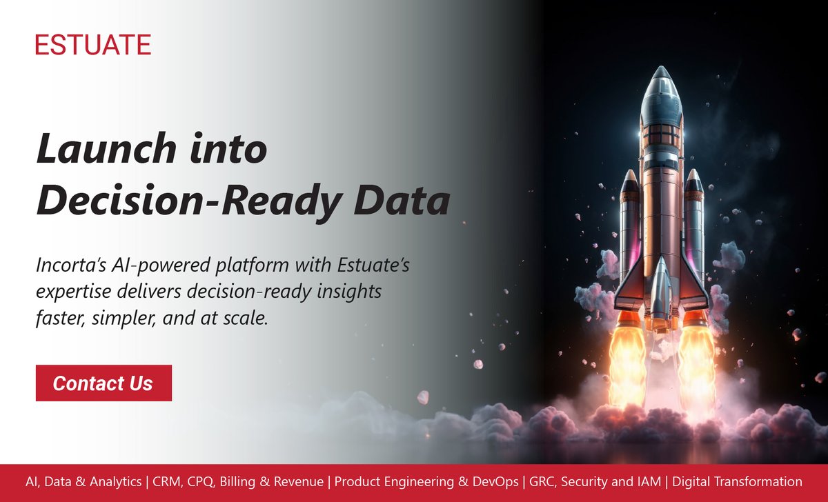 estuate's tweet image. Turn your data into smarter decisions with Estuate and Incorta

As an Incorta partner, Estuate helps enterprises at every step, from implementation to reporting to dashboards and insights. 

👉 Explore our Incorta expertise: estuate.com/expertise/inco…

#Incorta #DecisionReadyData