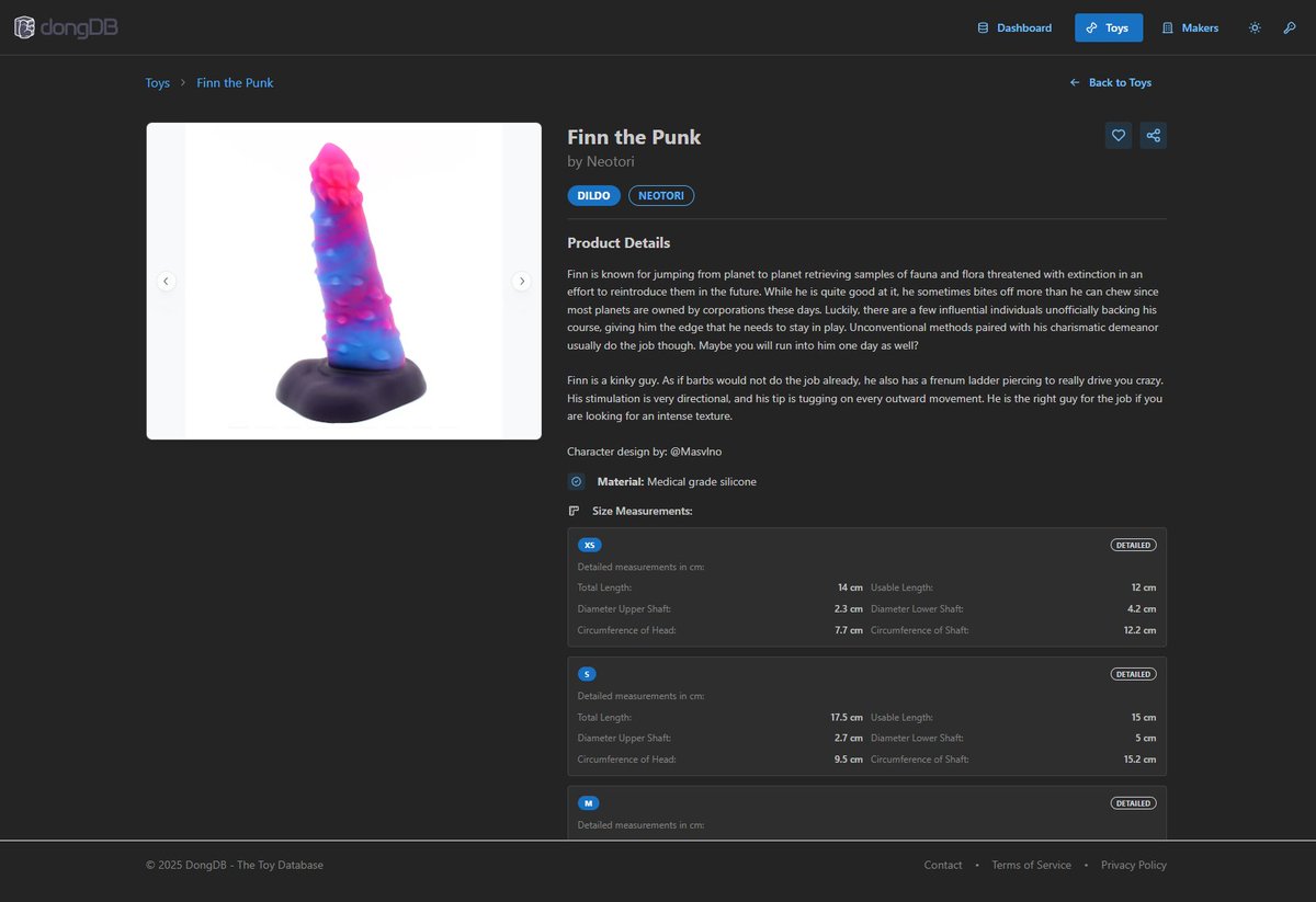 _dongDB's tweet image. Update:
- All the current toys of the maker @Neotori_Toys are now archived. Sizes are converted and also accessories are added.
- Added categories: Paws, Masturbators, Stroker
- Caching and performance will be tweaked this week

Stay floppy!