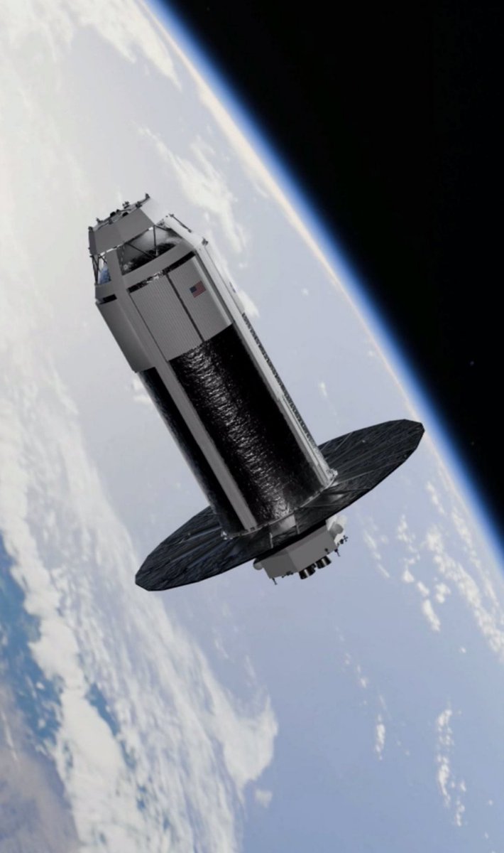 Txifliti's tweet photo. Blue Origin-en #LunarTransporter-en parasola, 20 metroko diametroa duen disko isolatzailea da eta eguzki-erradiaziotik honek daraman oxigeno likidoa eta hidrogeno-erregaia babesteko zabalduko dena, baita akoplatuta egongo den #BlueMoonMK2 eskifaidun lurreratze modulua.

#Espazioa https://t.co/WU0c1RDvf8