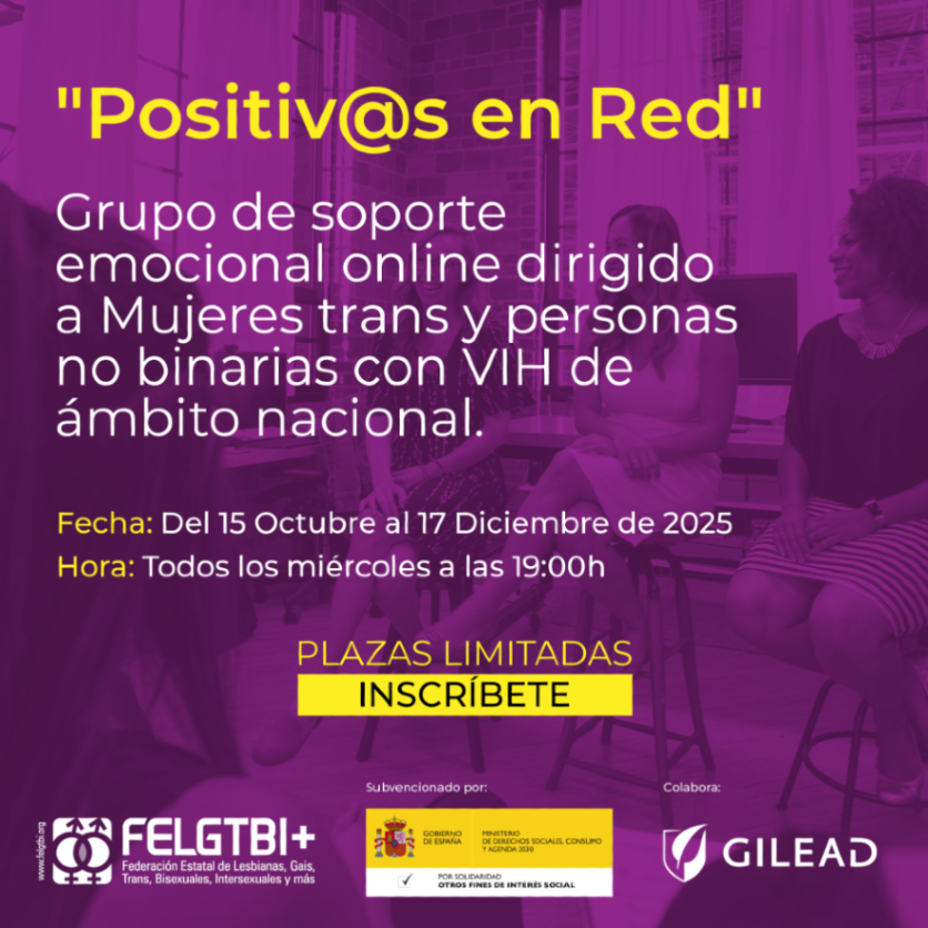 🌈 ¿Eres mujer trans o persona no binaria y has recibido un diagnóstico positivo de vih?

🤝 Positivos en Red es un espacio seguro y confidencial para ti.

Aquí no hay culpa ni miedo, solo acompañamiento y apoyo.

❤️‍🩹 Inscripciones abiertas forms.gle/tJa8C2pVBDkrnk…