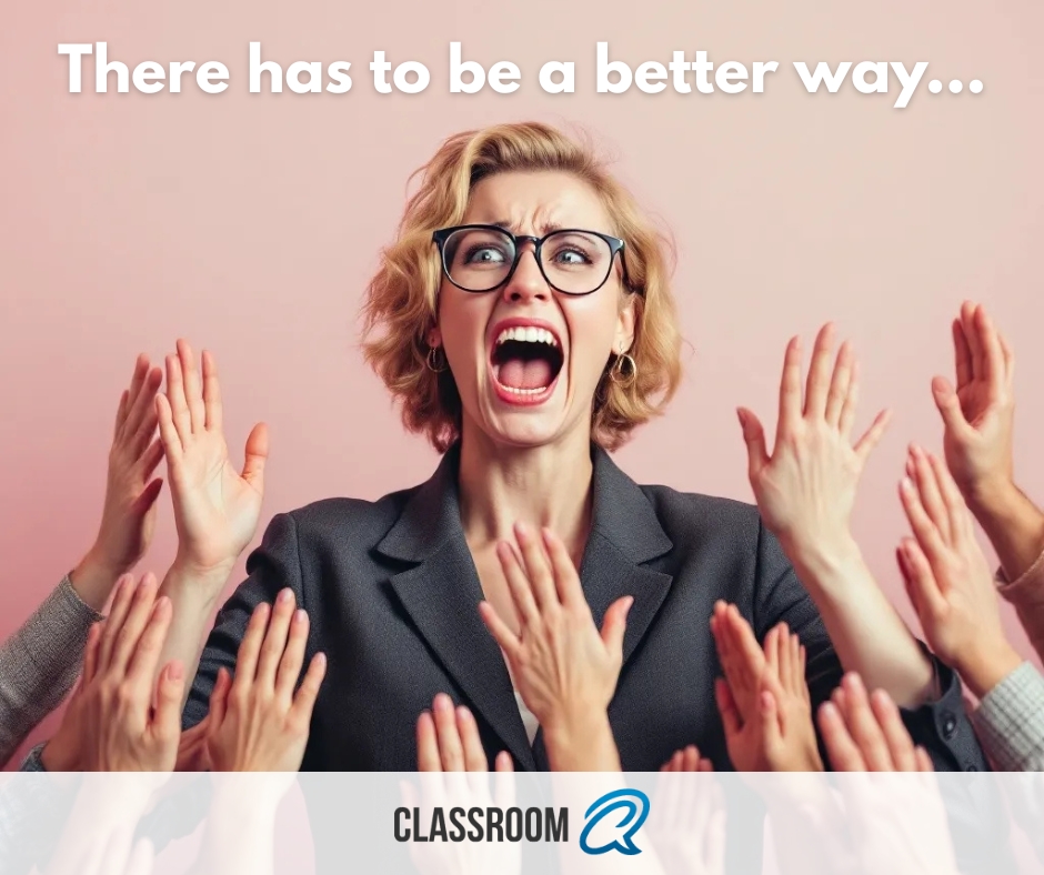 When 15 hands go up at once and you’re trying to remember who asked first… 😅 Teachers, we get it. ClassroomQ takes away the guessing game and organizes everything for you. Reclaim your focus and sanity this October 👉 classroomq.com