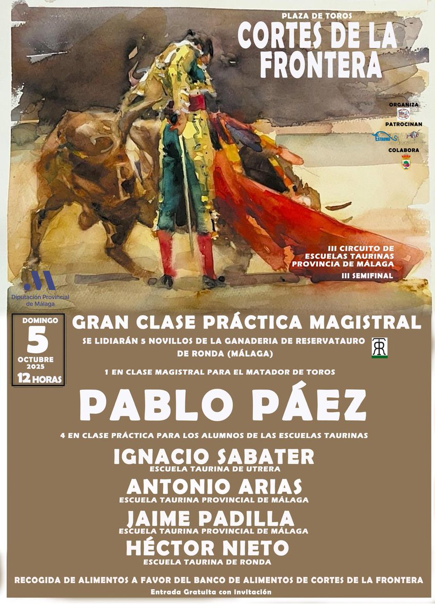 Nuevo compromiso para el alumno de nuestra escuela taurina <a href="/IgnacioSabaterp/">Ignacio Sabater Parejo</a> el proximo dia 5 de octubre en Cortes de la Frontera (Malaga) deseamos toda la suerte a Ignacio en este primer compromiso como alumno de nuestra Escuela Taurina Curro Guillen.