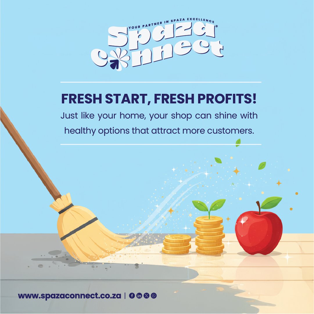 Spaza_Connect's tweet image. Spring cleaning extends to our health too! Promote healthier options as people prepare for summer. Fresh fruits, salads, smoothies, or just clean drinking water. Show your community you care about their wellness.

#SpringWellness #SummerPrep #SpazaConnect