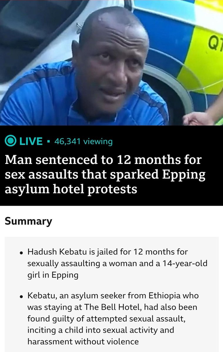 🚨 Breaking - An asylum seeker in Epping jailed for just 12 months after sexually assaulting a woman &amp; a 14-year-old girl.

These are the cases that spark genuine public anger &amp; protests. 

Yet raising concerns about who is coming into the country is branded as "far right".