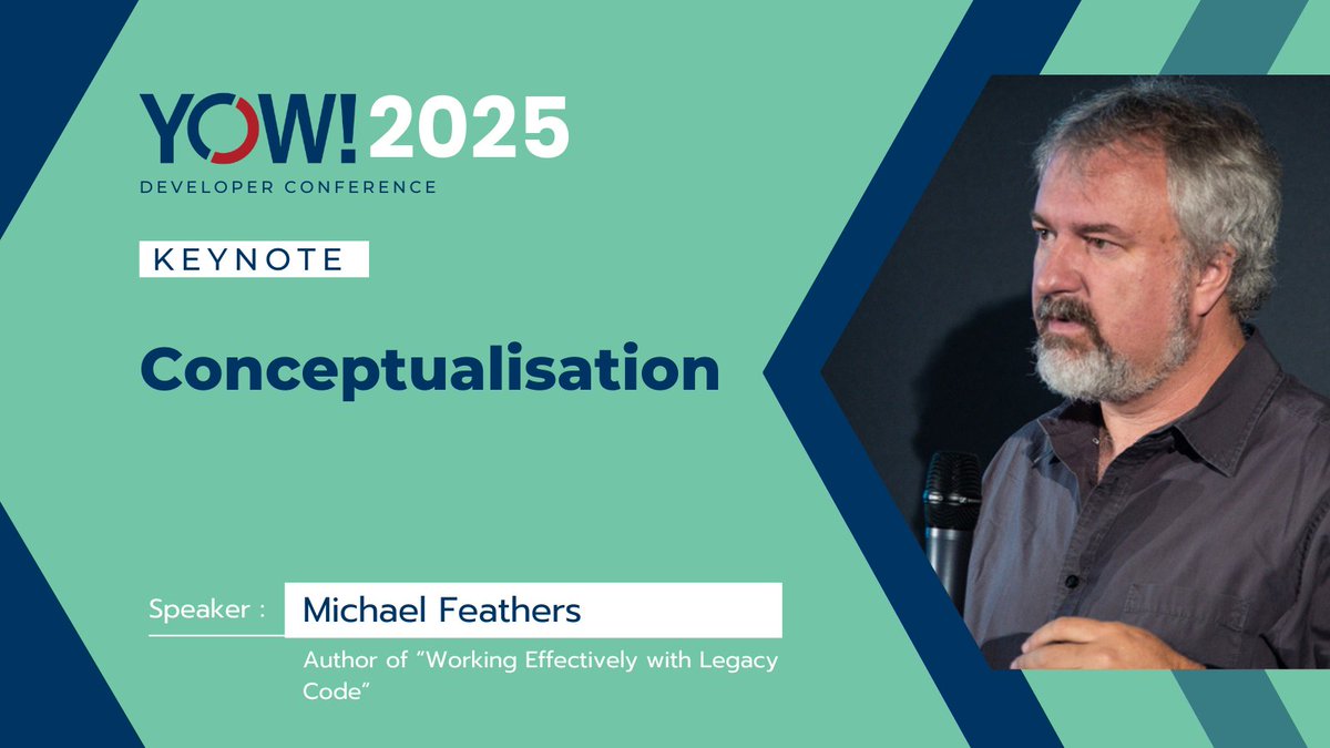 yow_conf's tweet image. Naming isn’t just hard - it’s about how we form concepts.
At #YOW25, @mfeathers keynotes: Conceptualisation.
A journey into naming, cognitive science, & software design.
Book your tix: MEL 4-5 | BNE 8-9 | SYD 11-12 Dec yowcon.com
#SoftwareDesign #LegacyCode