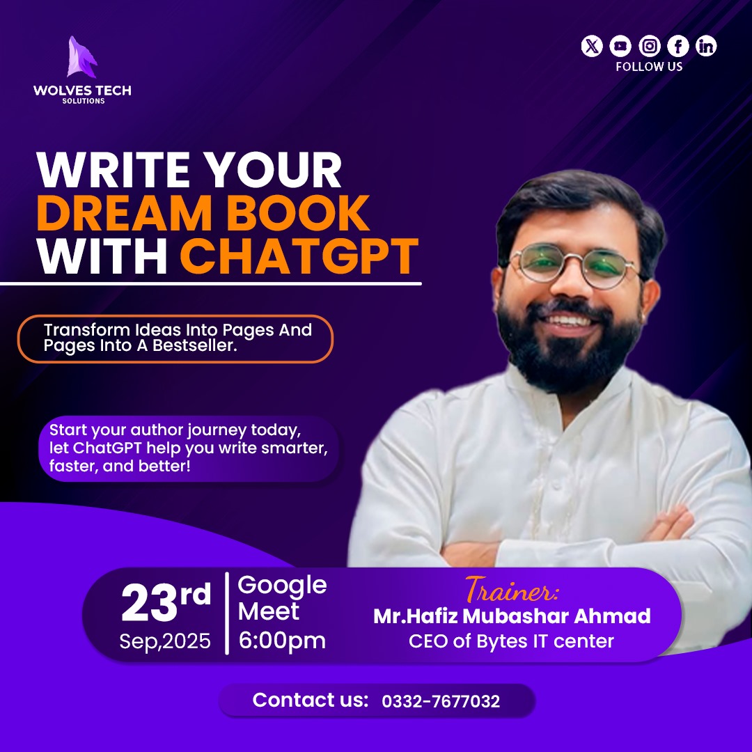 WolvesSolution's tweet image. Start your author journey today, let ChatGPT help you write smarter, faster, and better!
Session Link! meet.google.com/isw-wqcj-vuc
Let's grow together, let's build the future.
.
.
.
#BookWriting #ChatGPTForAuthors #AIWriting #SelfPublishing #WriteWithAI #BestsellerJourney
