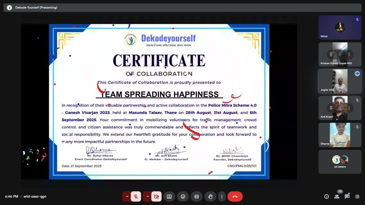 DekodeYourself's tweet photo. The event was coordinated by Team Dekodeyourself, hosted by Ms. Jogita . Sharma, and welcomed by Mr. Anil Khatri, Sr. Member of Team Dekodeyourself. https://t.co/m7ljn5hTt7