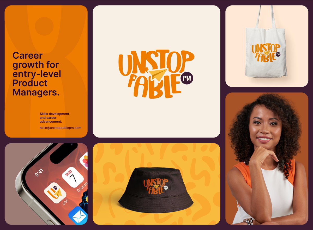 Identity exploration for Unstoppable PM - a platform and community empowering the next generation of product leaders.