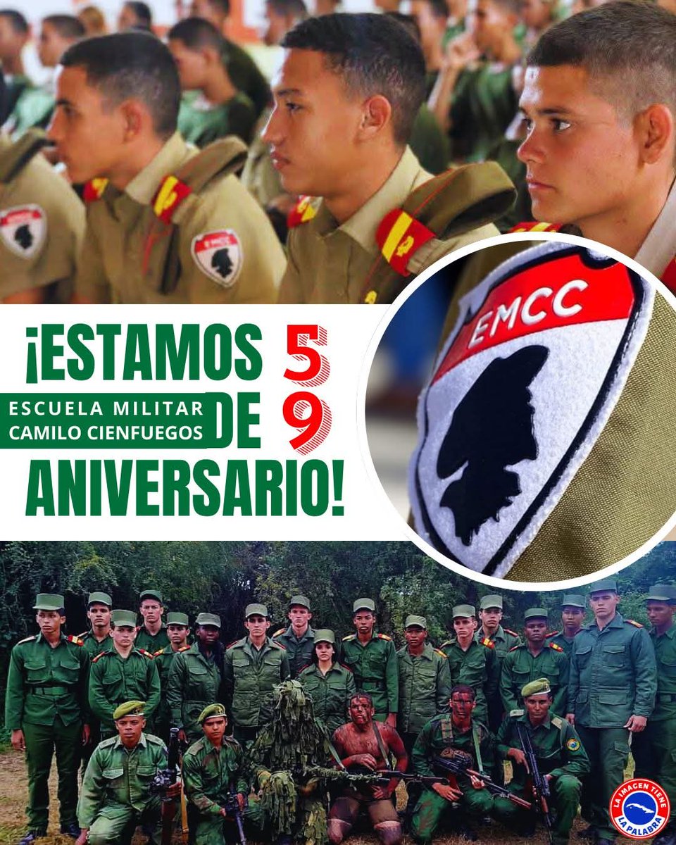AmarisAylaQba's tweet image. ¡59 años formando a la joven guardia de la Patria! El #EjércitoCentralDeCuba felicita a las Escuelas Militares Camilo Cienfuegos en su aniversario. Ejemplo de formación integral y lealtad a la Revolución. #EMCC #59Aniversario 🇨🇺