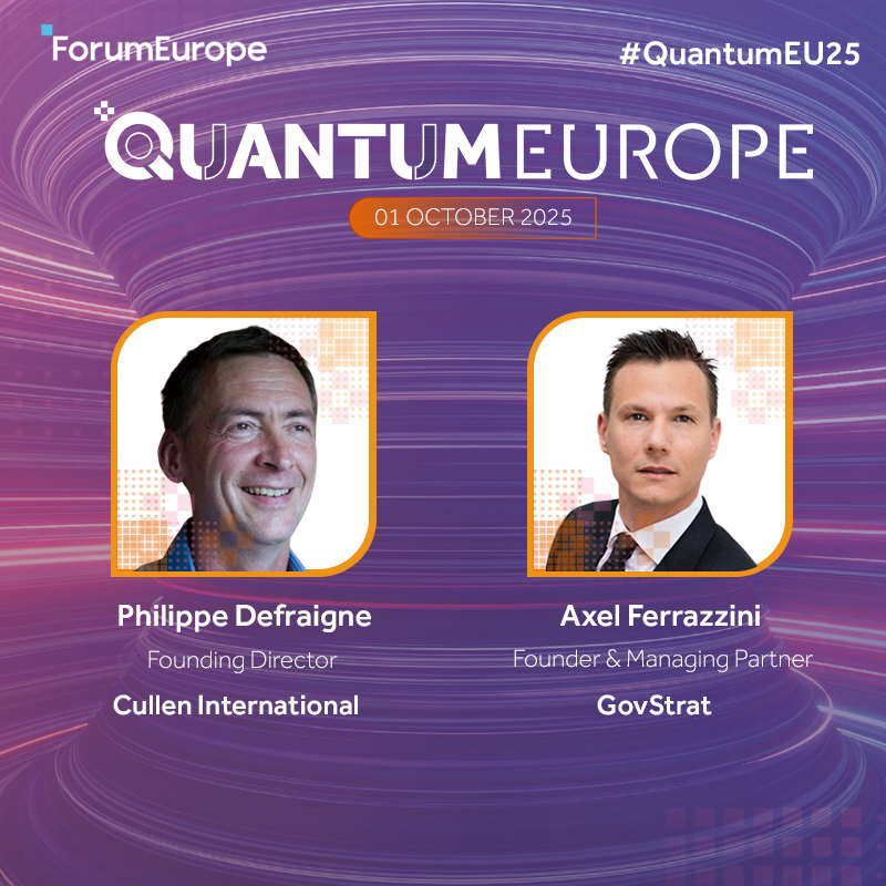 ForumEurope's tweet photo. This year’s #QuantumEU25 sessions will be moderated by:

‣ @FreekeHeijman (@EuroQuIC)
‣ @agarcod (@Adigital)
‣ Sapphire Lally (Consultant)
‣ Enrico Merckaert (@EYnews)
‣ @PHIL5022 (@CullenInt)
‣ @axelF (GovStrat)

📅 Oct 1 | 📍 Brussels

 🔗 Register ⬇️