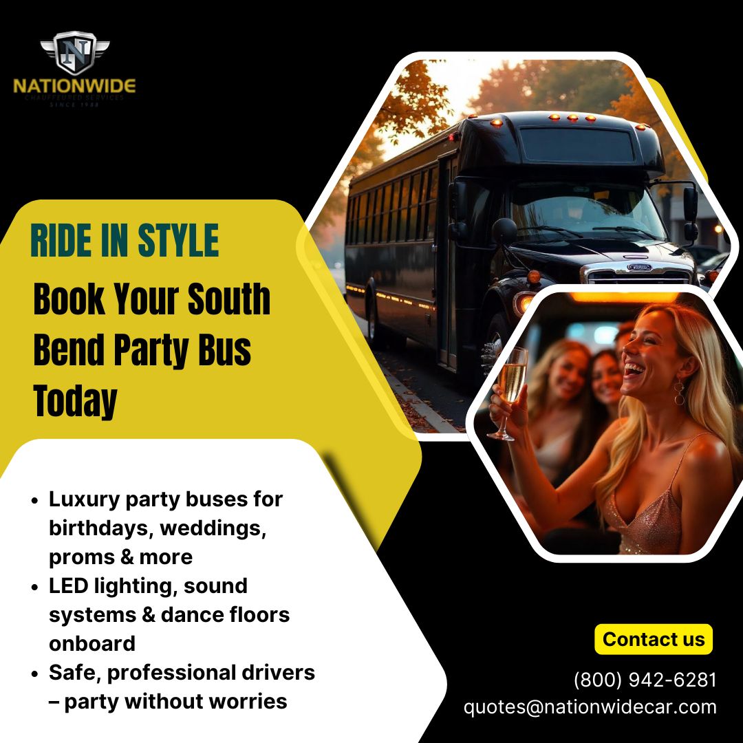 nationwidecar20's tweet image. 🎉 Celebrate big with our Party Bus Rental in South Bend!
📞 Call/Text (800) 942-6281 | 📧 quotes@nationwidecar.com
Visit: bit.ly/3In0Vdd
#PartyBusRentalSouthBend #SouthBendPartyBus #PartyBusNearMe #SouthBendLimo #SouthBendEvents #LuxuryPartyBus #SouthBendNightlife