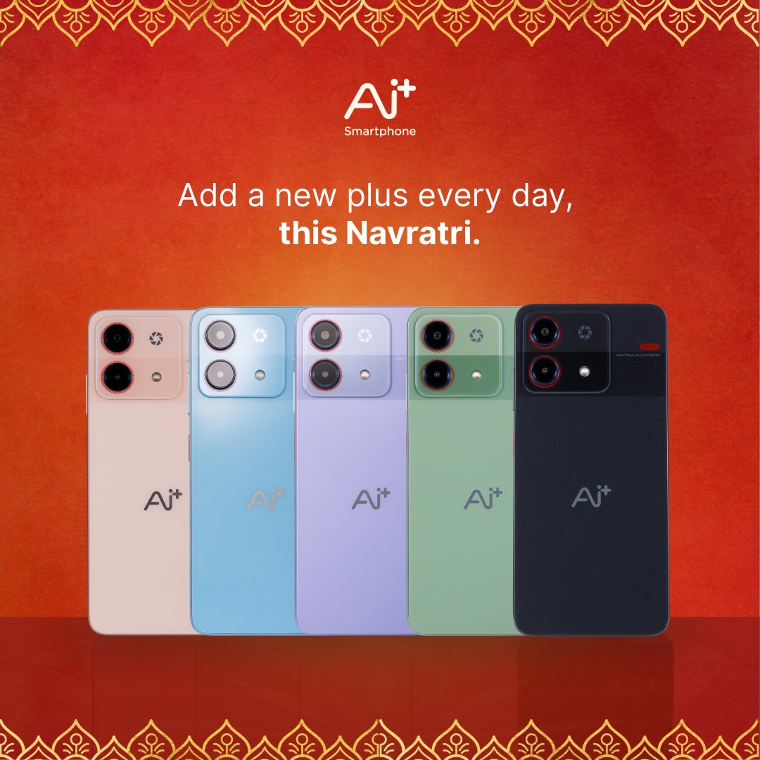 aiplus_official's tweet image. Celebrate colour, celebrate innovation, and always #AddAPlus
#AiPlusSmartphone #NxtQuantumOS #Navratri #SmartLiving